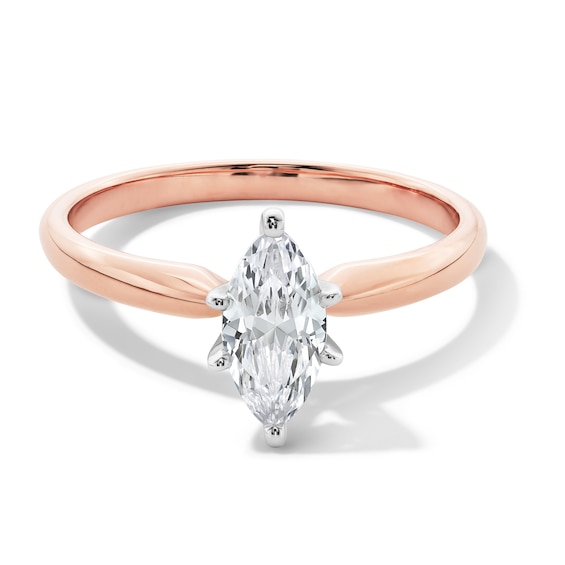 1/2 CT. Marquise-Cut Diamond Solitaire Engagement Ring in 14K Rose Gold (I/I2)