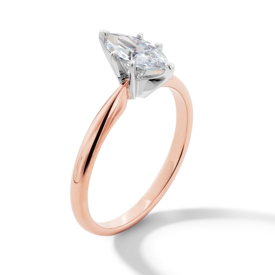 1/2 CT. Marquise-Cut Diamond Solitaire Engagement Ring in 14K Rose Gold (I/I2)