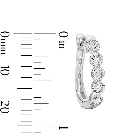 CT. T.w. Certified Lab-Grown Diamond Five Stone Hoop Earrings in 10K White Gold (F/Vs2