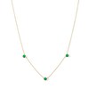 Thumbnail Image 1 of Emerald Three Stone Station Necklace in Sterling Silver with 18K Gold Plate