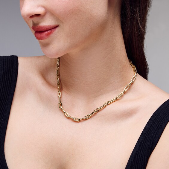 5.6mm Paper Clip Chain Necklace in Hollow 10K Gold