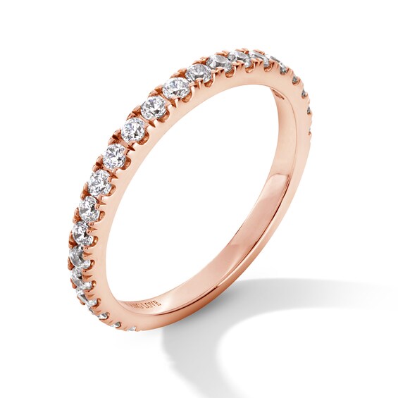 Vera Wang Love Collection 1/2 CT. T.w. Certified Lab-Grown Diamond Anniversary Band in 14K Rose Gold (F/Vs2)