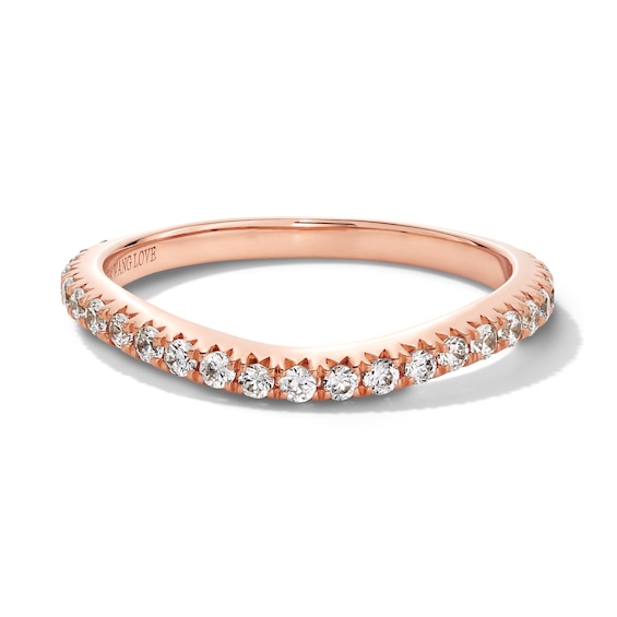 Vera Wang Love Collection 1/3 CT. T.w. Certified Lab-Grown Diamond Contour Anniversary Band in 14K Rose Gold (F/Vs2)