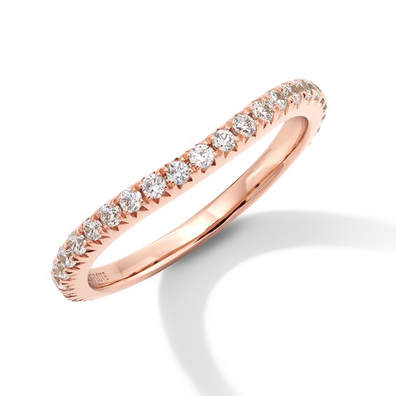 Vera Wang Love Collection 1/3 CT. T.w. Certified Lab-Grown Diamond Contour Anniversary Band in 14K Rose Gold (F/Vs2