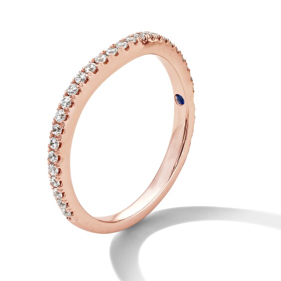 Vera Wang Love Collection 1/4 CT. T.w. Certified Lab-Grown Diamond Contour Anniversary Band in 14K Rose Gold (F/Vs2)