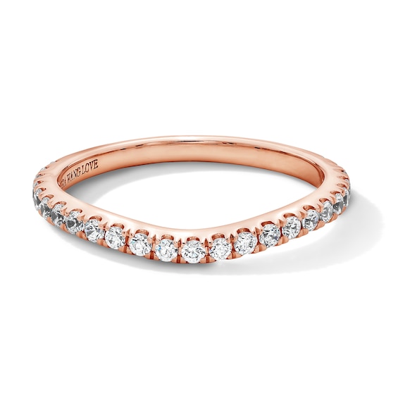 Vera Wang Love Collection 1/3 CT. T.w. Certified Lab-Grown Diamond Contour Anniversary Band in 14K Rose Gold (F/Vs2)
