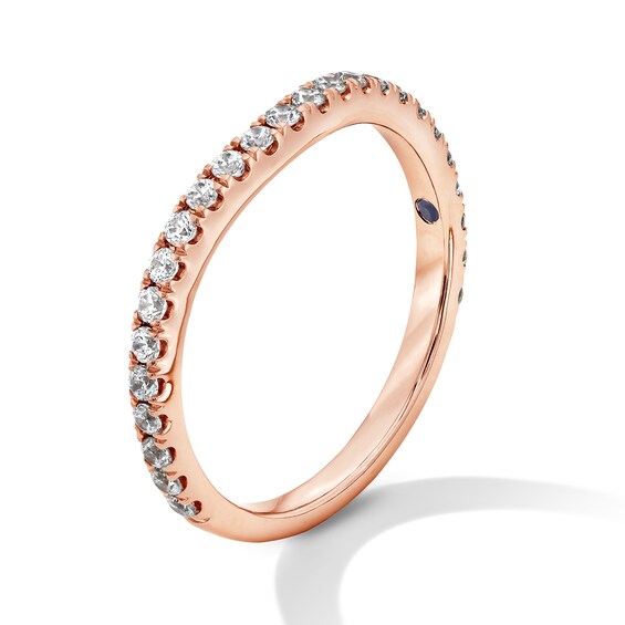 Vera Wang Love Collection 1/3 CT. T.w. Certified Lab-Grown Diamond Contour Anniversary Band in 14K Rose Gold (F/Vs2)