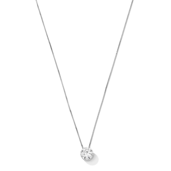1 CT. Certified Lab-Grown Diamond Solitaire Pendant in 10K White Gold (F/Vs2)
