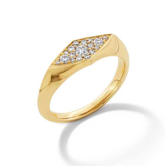 1/4 CT. T.w. Certified Lab-Grown Multi-Diamond Geometric Ring in 10K Gold (F/Vs2)
