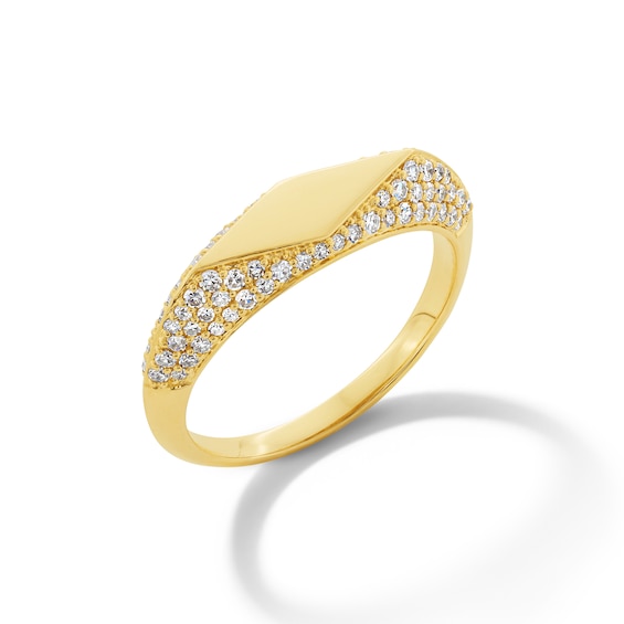 1/2 CT. T.w. Certified Lab-Grown Diamond Edge Geometric Ring in 10K Gold (F/Vs2)