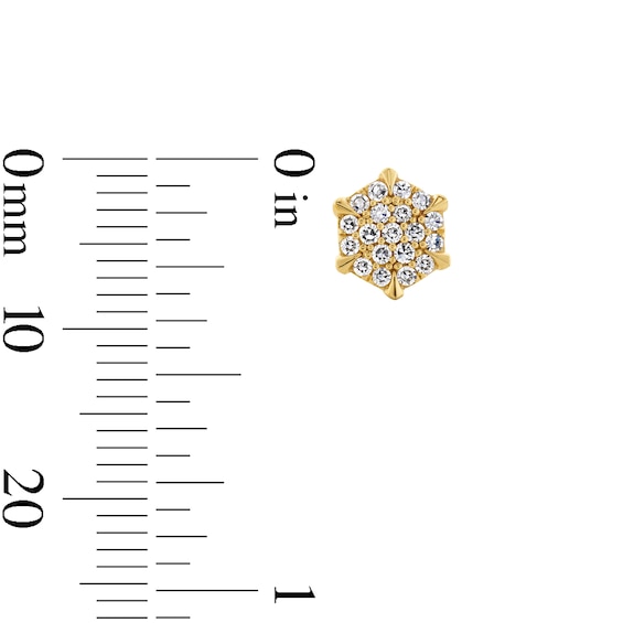 1/4 CT. T.w. Certified Lab-Grown Multi-Diamond Hexagon Stud Earrings in 10K Gold (F/Vs2)