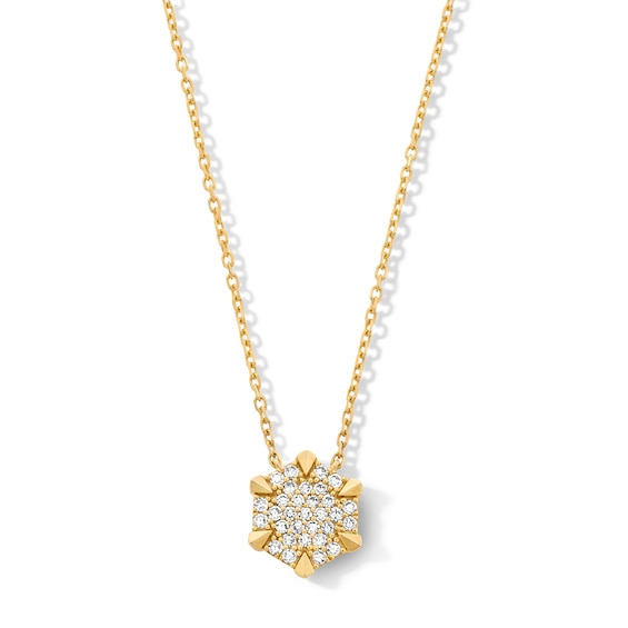 1/4 CT. T.w. Certified Lab-Grown Multi-Diamond Hexagon Pendant in 10K Gold (F/Vs2)