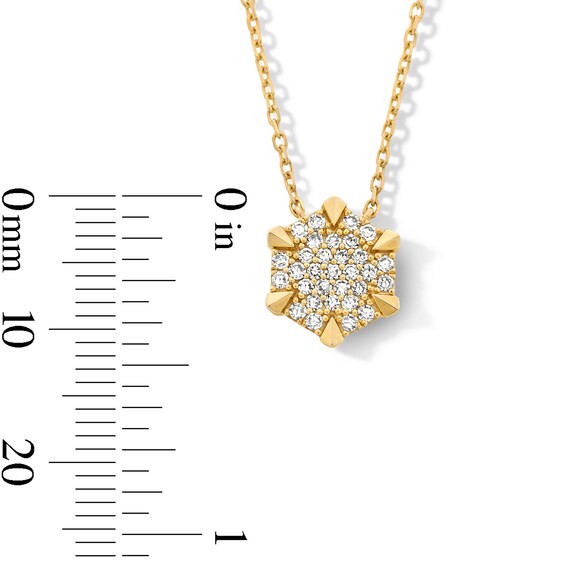 1/4 CT. T.w. Certified Lab-Grown Multi-Diamond Hexagon Pendant in 10K Gold (F/Vs2)