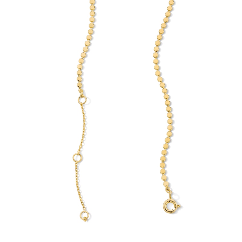 Main Image 3 of 1/6 CT. T.W. Certified Lab-Grown Diamond Five Stone Bead Chain Necklace in Sterling Silver with 18K Gold Plate - 16"