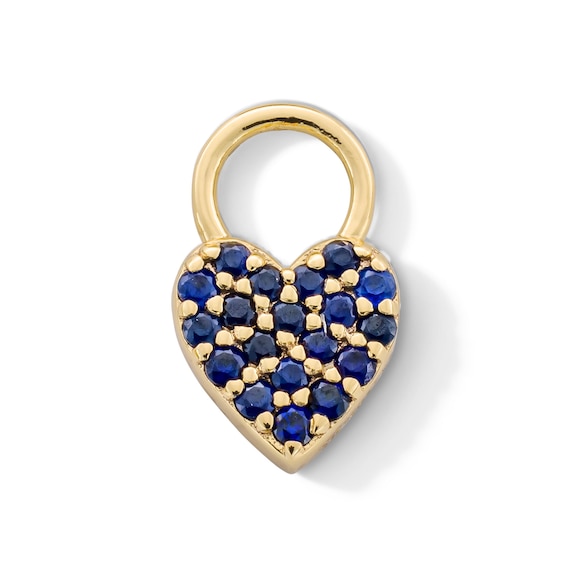 Blue Sapphire Cluster Earring Charm in Sterling Silver with 18K Gold Plate