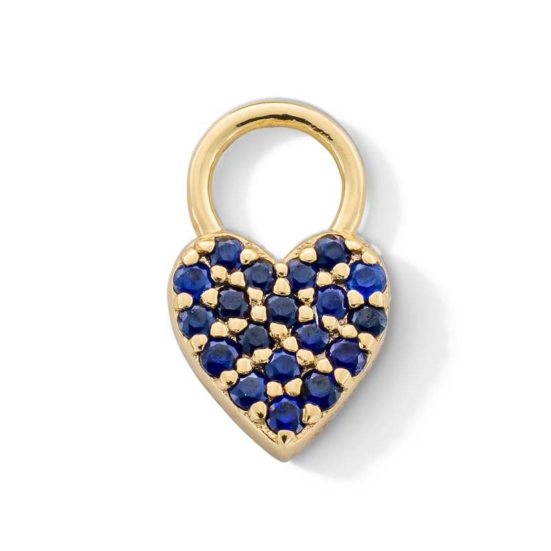Main Image 1 of Blue Sapphire Cluster Earring Charm in Sterling Silver with 18K Gold Plate