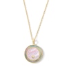 Thumbnail Image 1 of Mother-of-Pearl and Certified Lab-Grown Diamond Accent Medallion Pendant in Sterling Silver with 18K Gold Plate