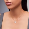 Thumbnail Image 2 of Mother-of-Pearl and Certified Lab-Grown Diamond Accent Medallion Pendant in Sterling Silver with 18K Gold Plate