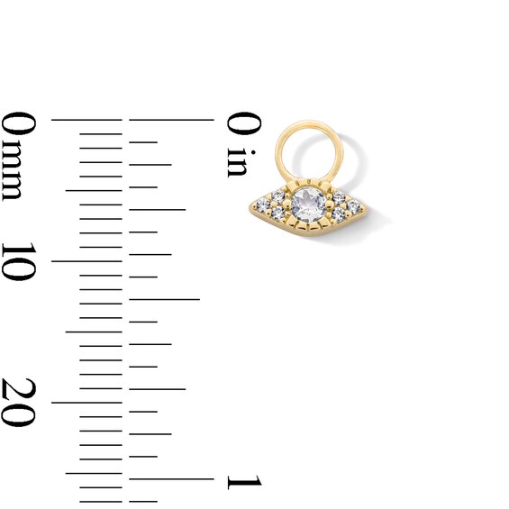 Moonstone and Certified Lab-Grown Diamond Accent Evil Eye Earring Charm in Sterling Silver with 18K Gold Plate (F/Vs2)