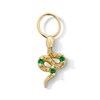 Thumbnail Image 1 of Lab-Created Emerald Snake Earring Charm in Sterling Silver with 18K Gold Plate