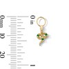Thumbnail Image 3 of Lab-Created Emerald Snake Earring Charm in Sterling Silver with 18K Gold Plate