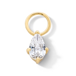 1/4 CT. Pear-Shaped Certified Lab-Grown Diamond Solitaire Earring Charm in Sterling Silver with 18K Gold Plate