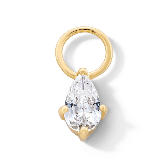 1/4 CT. Pear-Shaped Certified Lab-Grown Diamond Solitaire Earring Charm in Sterling Silver with 18K Gold Plate