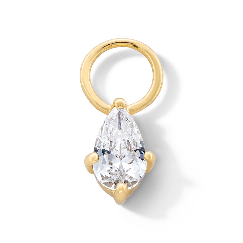 Main Image 1 of 1/4 CT. Pear-Shaped Certified Lab-Grown Diamond Solitaire Earring Charm in Sterling Silver with 18K Gold Plate
