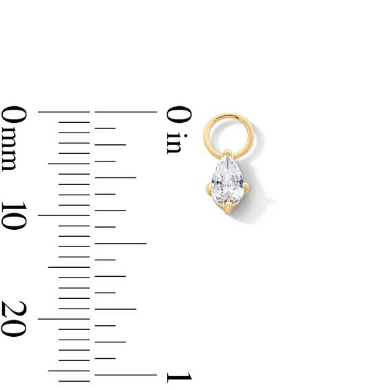 1/4 CT. Pear-Shaped Certified Lab-Grown Diamond Solitaire Earring Charm in Sterling Silver with 18K Gold Plate