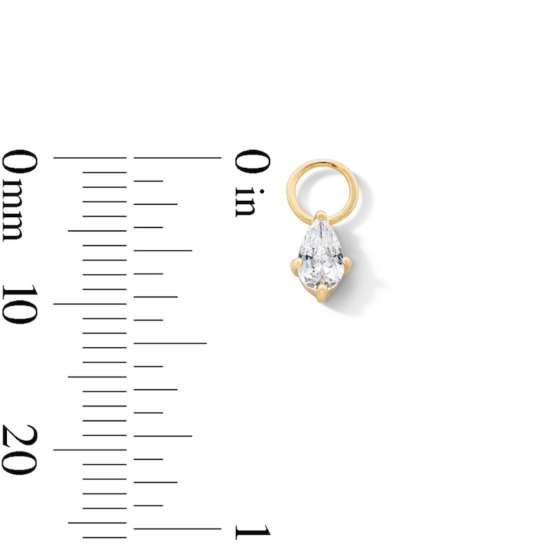 Main Image 3 of 1/4 CT. Pear-Shaped Certified Lab-Grown Diamond Solitaire Earring Charm in Sterling Silver with 18K Gold Plate