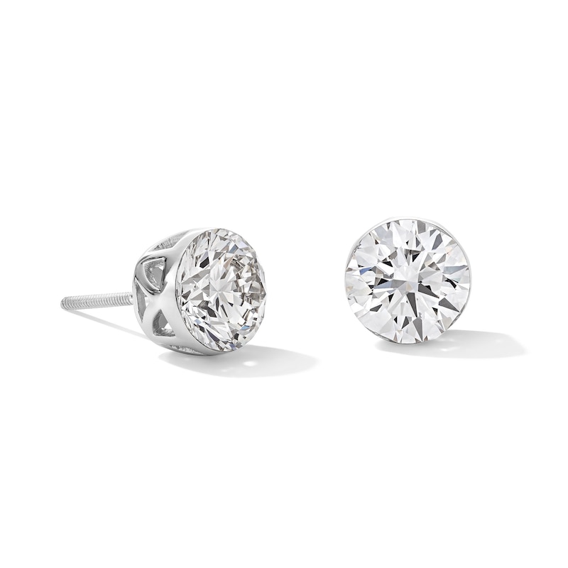 Main Image 1 of 3 CT. T.W. Certified Lab-Grown Diamond Solitaire Stud Earrings in 10K White Gold (F/VS2)