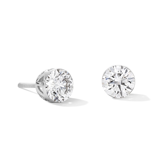 2 CT. T.w. Certified Lab-Grown Diamond Solitaire Stud Earrings in 10K White Gold (F/Vs2)