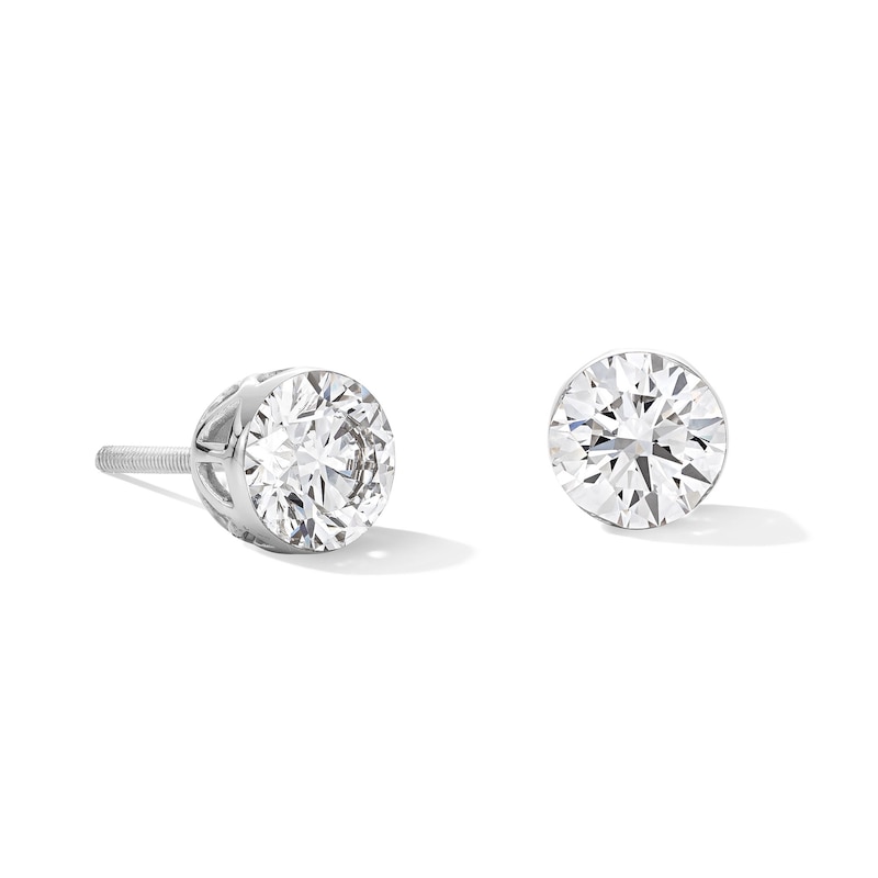 Main Image 1 of 2 CT. T.W. Certified Lab-Grown Diamond Solitaire Stud Earrings in 10K White Gold (F/VS2)