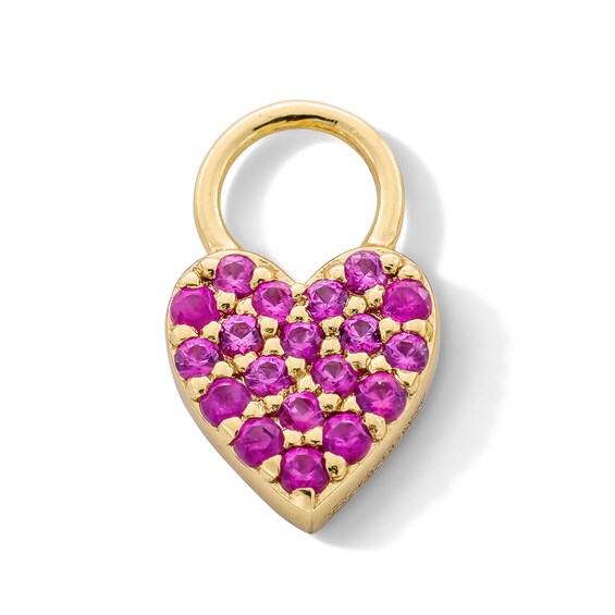 Pink Sapphire Cluster Earring Charm in Sterling Silver with 18K Gold Plate