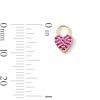 Thumbnail Image 3 of Pink Sapphire Cluster Earring Charm in Sterling Silver with 18K Gold Plate