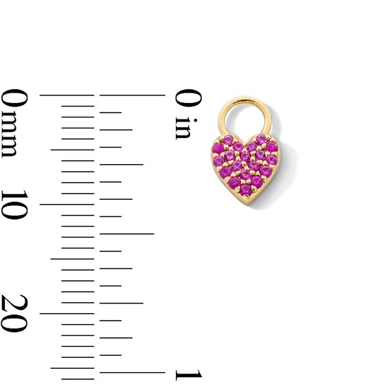 Pink Sapphire Cluster Earring Charm in Sterling Silver with 18K Gold Plate