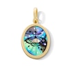 Thumbnail Image 1 of Oval Abalone Shell and Certified Lab-Grown Diamond Accent Necklace Charm in Sterling Silver with 18K Gold Plate