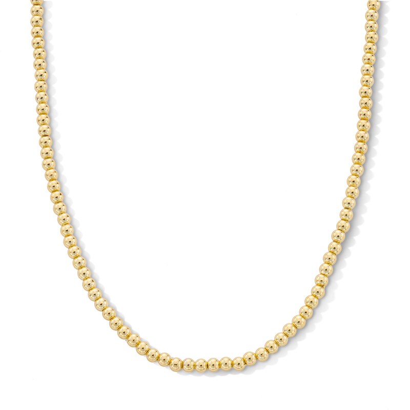 Main Image 1 of 3.0mm Bead Strand Necklace In Hollow Sterling Silver with 18K Gold Plate