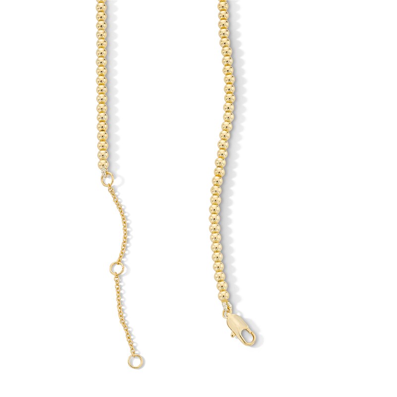 Main Image 3 of 3.0mm Bead Strand Necklace In Hollow Sterling Silver with 18K Gold Plate