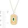 Thumbnail Image 4 of Marquise-Cut Emerald and Certified Lab-Grown Diamond Octagon Medallion Pendant in Sterling Silver with 18K Gold Plate