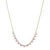 Thumbnail Image 1 of Pink Sapphire and 1/5 CT. T.W. Certified Lab-Grown Diamond Gradient Necklace in Sterling Silver with 18K Gold Plate