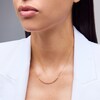 Thumbnail Image 2 of Pink Sapphire and 1/5 CT. T.W. Certified Lab-Grown Diamond Gradient Necklace in Sterling Silver with 18K Gold Plate