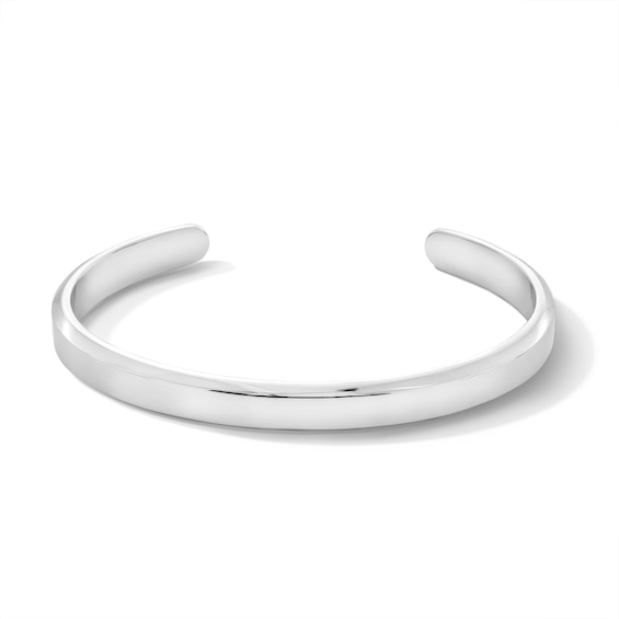 5.0mm Polished Open Cuff Bangle in Solid Sterling Silver - 8.0"