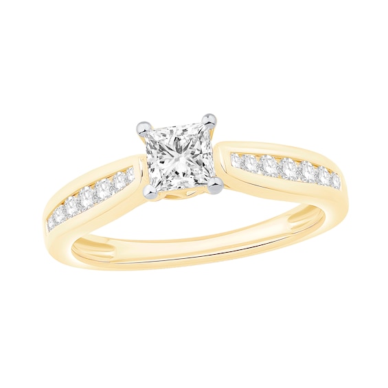3/4 CT. T.w. Princess-Cut Diamond Engagement Ring in 14K Gold