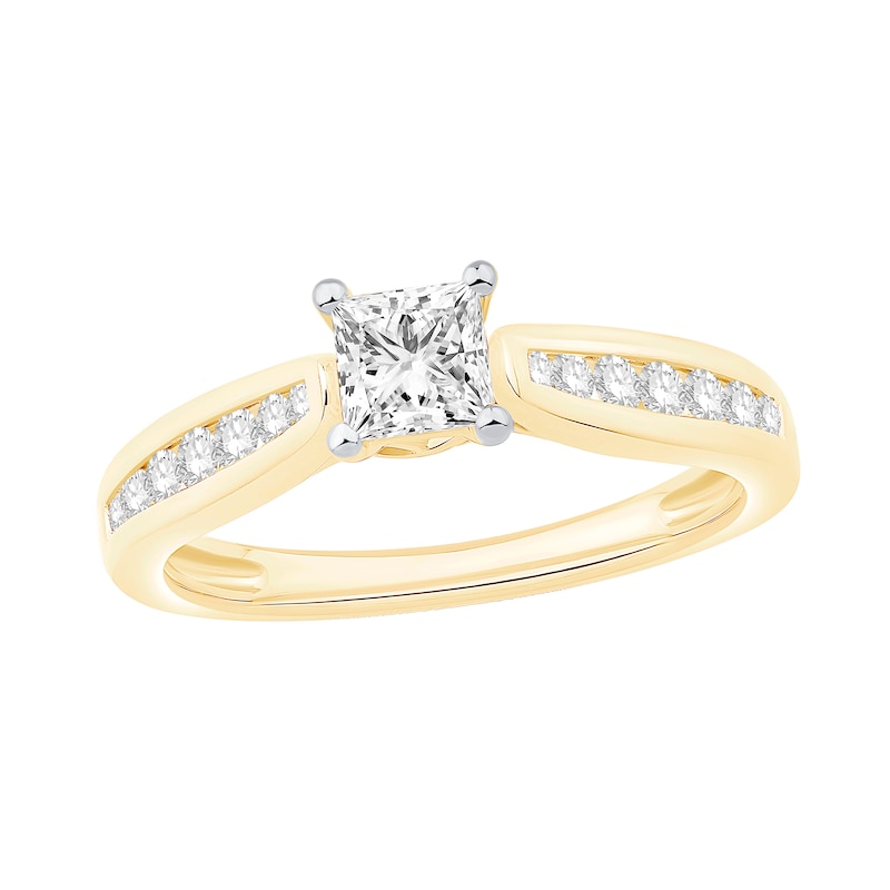 Main Image 1 of 3/4 CT. T.W. Princess-Cut Diamond Engagement Ring in 14K Gold