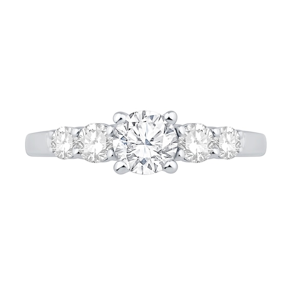 1-1/5 CT. T.w. Diamond Five-Stone Engagement Ring in 14K White Gold