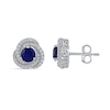 Thumbnail Image 8 of Blue and White Lab-Created Sapphire Swirl Pendant, Ring and Stud Earrings Set in Sterling Silver - Size 7