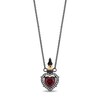 Thumbnail Image 1 of Enchanted Disney Villains Evil Queen Heart Garnet, Onyx and Diamond Dagger Necklace in Sterling Silver and 10K Gold