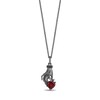 Thumbnail Image 1 of Enchanted Disney Villains Evil Queen Heart-Shaped Garnet and Diamond Poisoned Apple Pendant in Black Sterling Silver