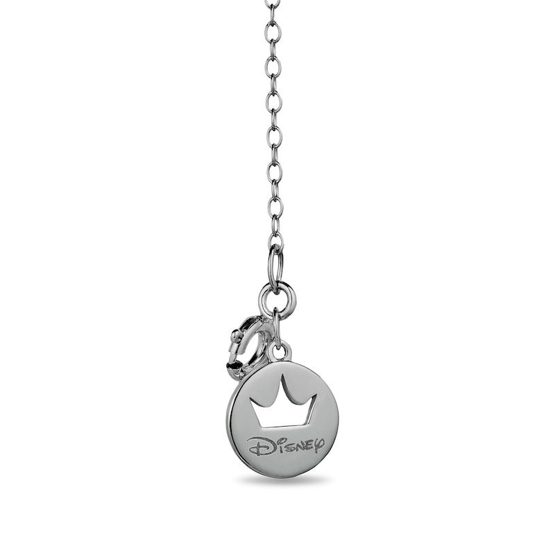 Main Image 2 of Enchanted Disney Villains Evil Queen Heart-Shaped Garnet and Diamond Poisoned Apple Pendant in Black Sterling Silver